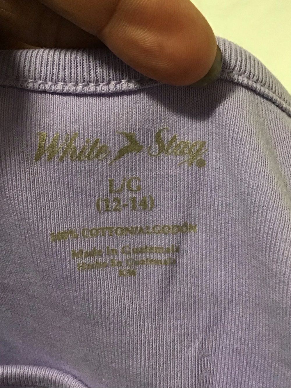 White Stag Lavender Short Sleeve Crew Neck Tee L - Picture 5 of 5
